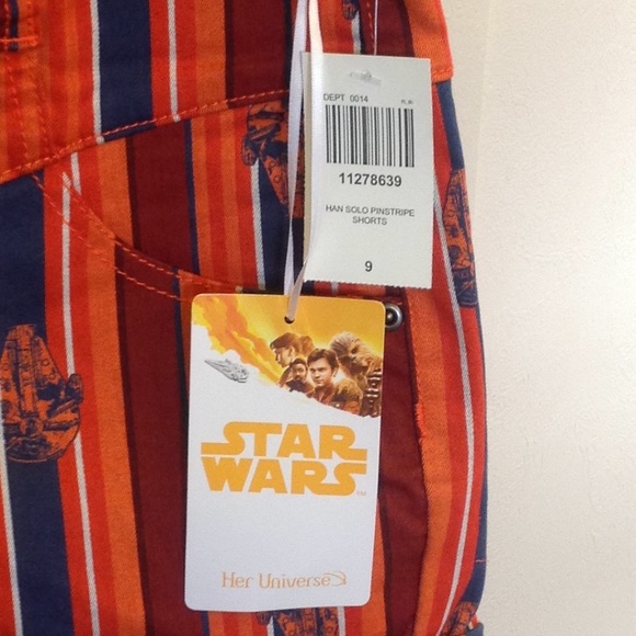 Her Universe Star Wars Solo striped shorts Sz.9 - Picture 4 of 6